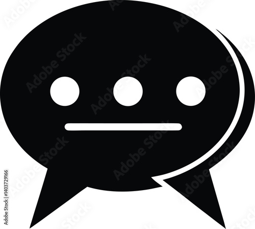 Chat Message Silhouette Vector | Communication, Talk & Social Icon