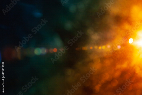 Sun flare on the black background