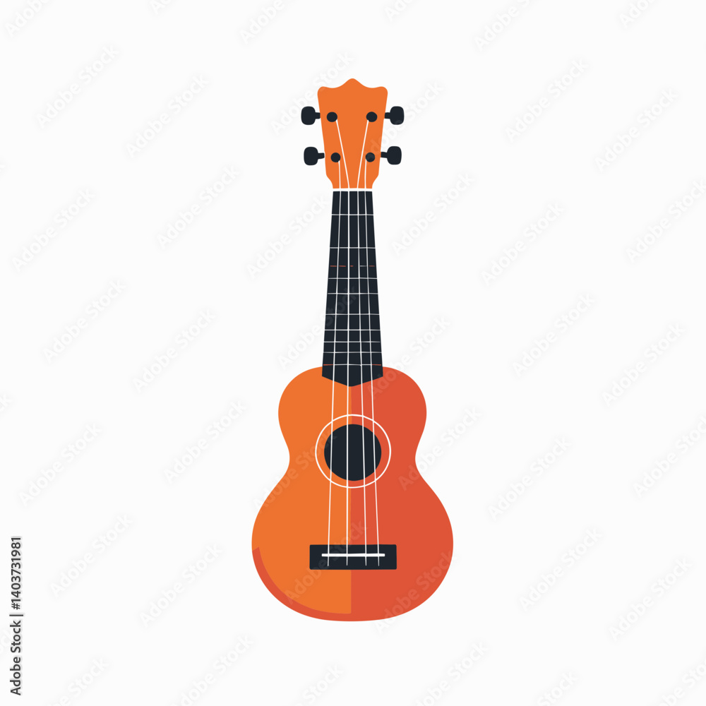 Obraz premium vibrant orange ukulele with black strings