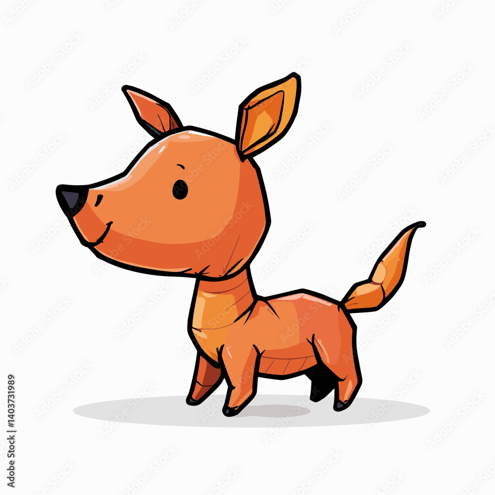 cartoon orange dog with happy expression cartoon orange dog with happy expression