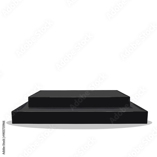 black rectangular steps with shadow  modern design