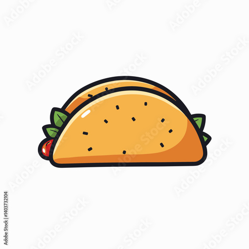 colorful cartoon taco burrito mexican food illustration