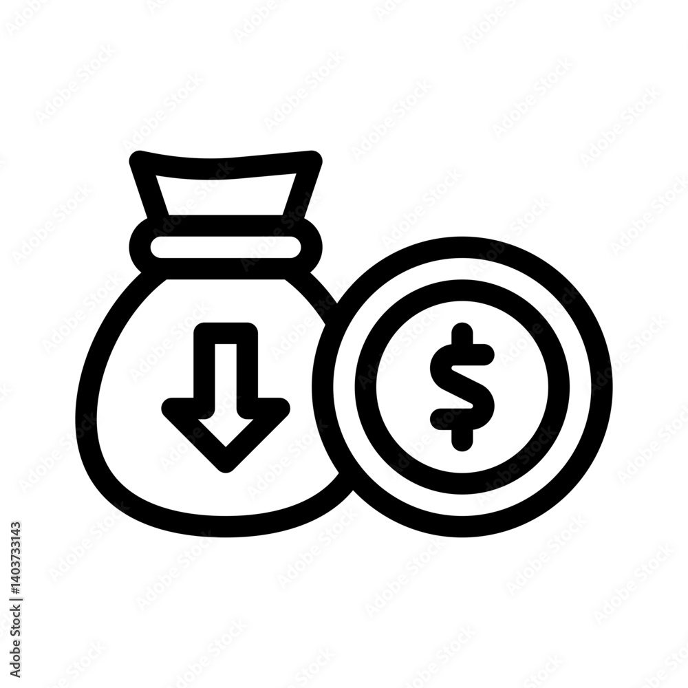 dollar sign line icon dollar sign line icon