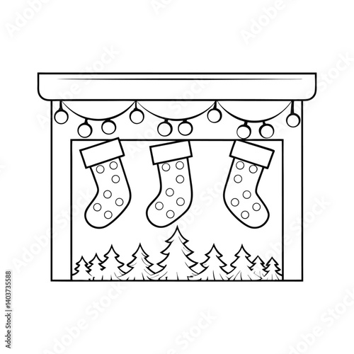 Cute Elf Peeking from Gift Box Add Grass and a Tree  