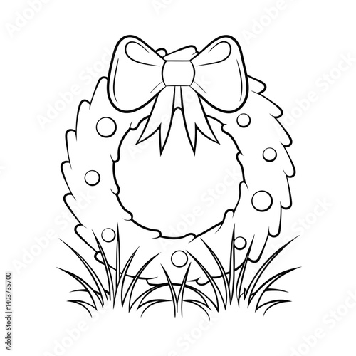 Moon with Face in Winter Christmas Theme  