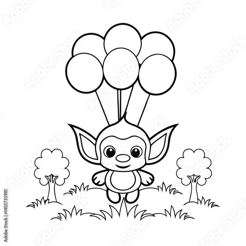 Holiday Gnome with Bell in Festive Grass Scene  