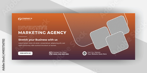 Digital marketing agency Facebook cover design template