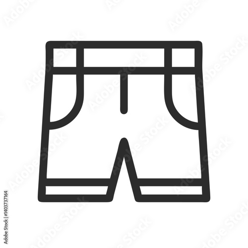 Stylish Black Shorts Minimalist Design Outline  