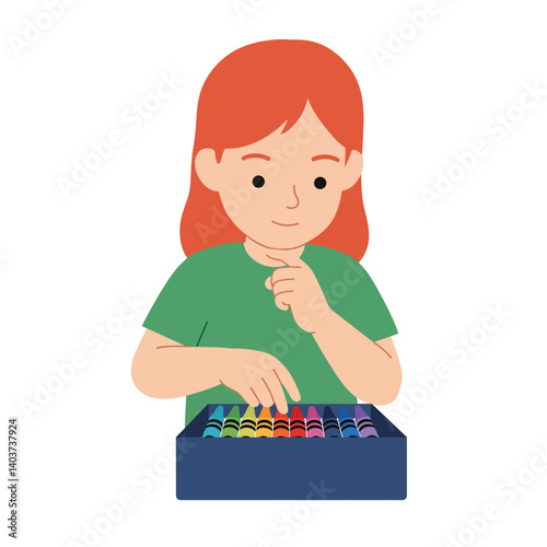 Child engaging with colorful abacus in flat design vector art