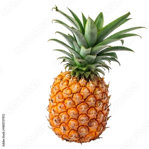 Ripe pineapple isolated on white background. 