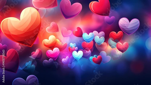 Hearts Background - concept for Valentine's Day, Birthday, Mother's Creative Day.