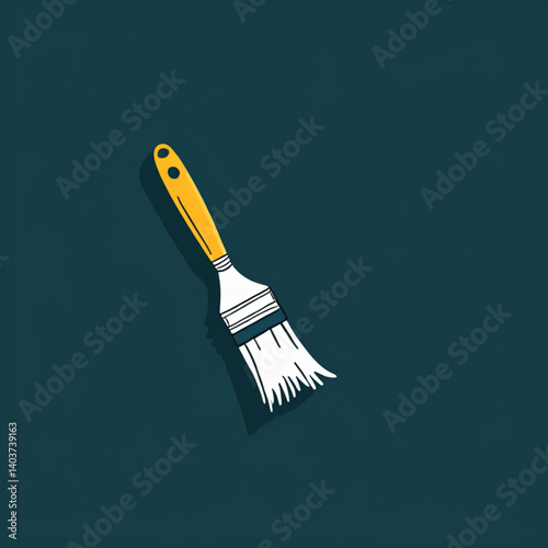 Paint brush icon in flat style