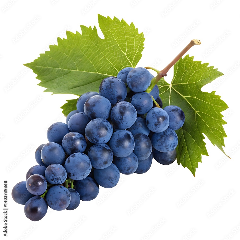 Fototapeta premium bunch of grapes isolated on white. blue grapes on a white background