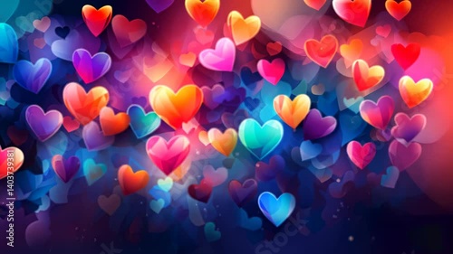 Love romantic wallpaper with abstract hearts. Concept of friendship and Artistic love.