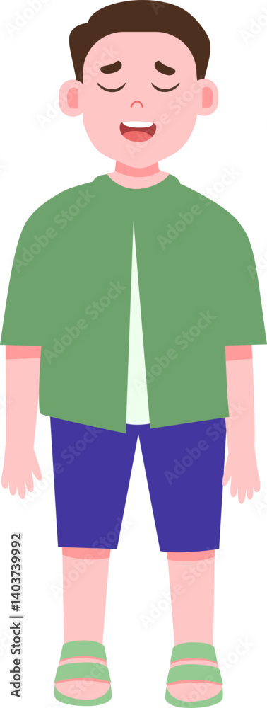 Fototapeta premium Cute kid variation expression illustration 