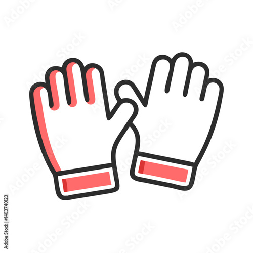 Stylish Red Gloves Icon on a Plain Background  