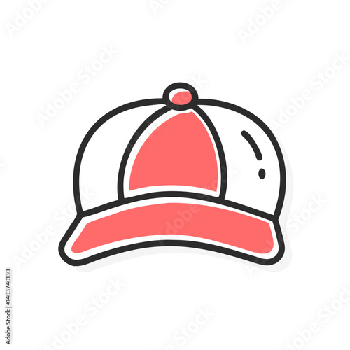 Cap illustration in vibrant colors for fashion basics  