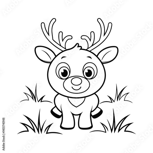 cute snowman on skis add grass and a tree colori