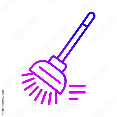 Cleaning tool illustration with vibrant colors  