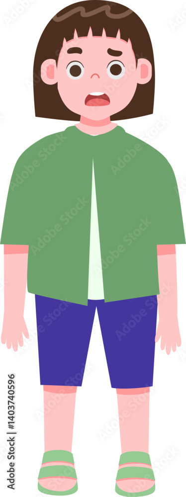 Fototapeta premium Cute kid variation expression illustration 