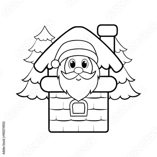 cute santa climbing chimney  add grass and a tree  (2).eps