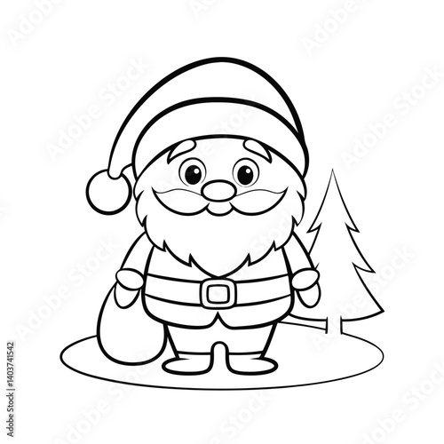 cute santa holding a gift bag  add grass and a tre (1).eps