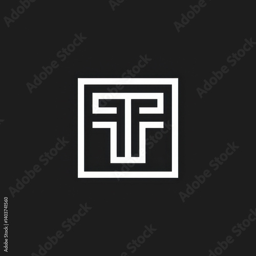 Modern geometric logo design in black and white style  