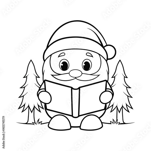 cute santa reading a book  add grass and a tree  c (1).eps
