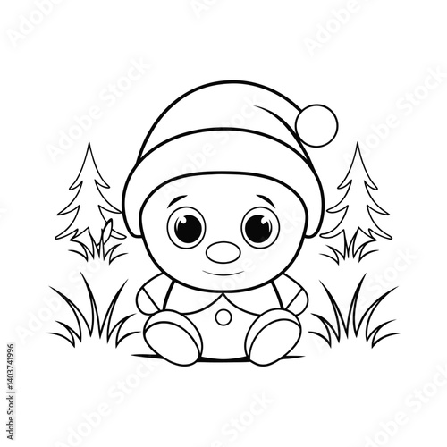 cute sleeping baby in santa outfit  add grass and .eps