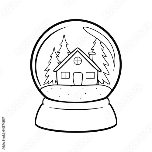 cute snow globe with house inside  add grass and a (1).eps
