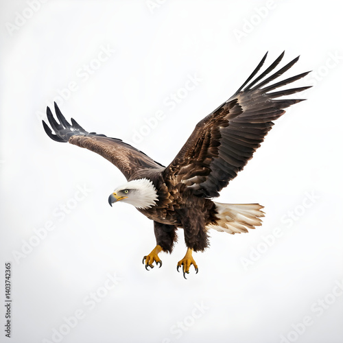 Bald eagle isolated on white Background