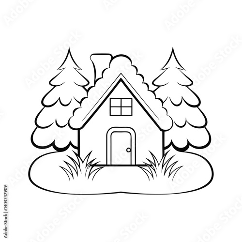 cute snowy cabin in the woods  add grass and a tre (1).eps