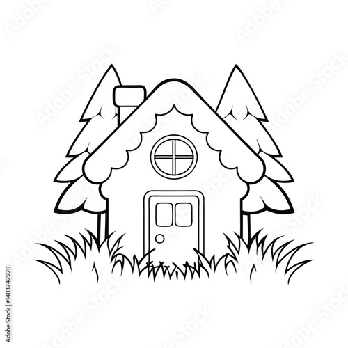 cute snowy cabin in the woods  add grass and a tre (2).eps
