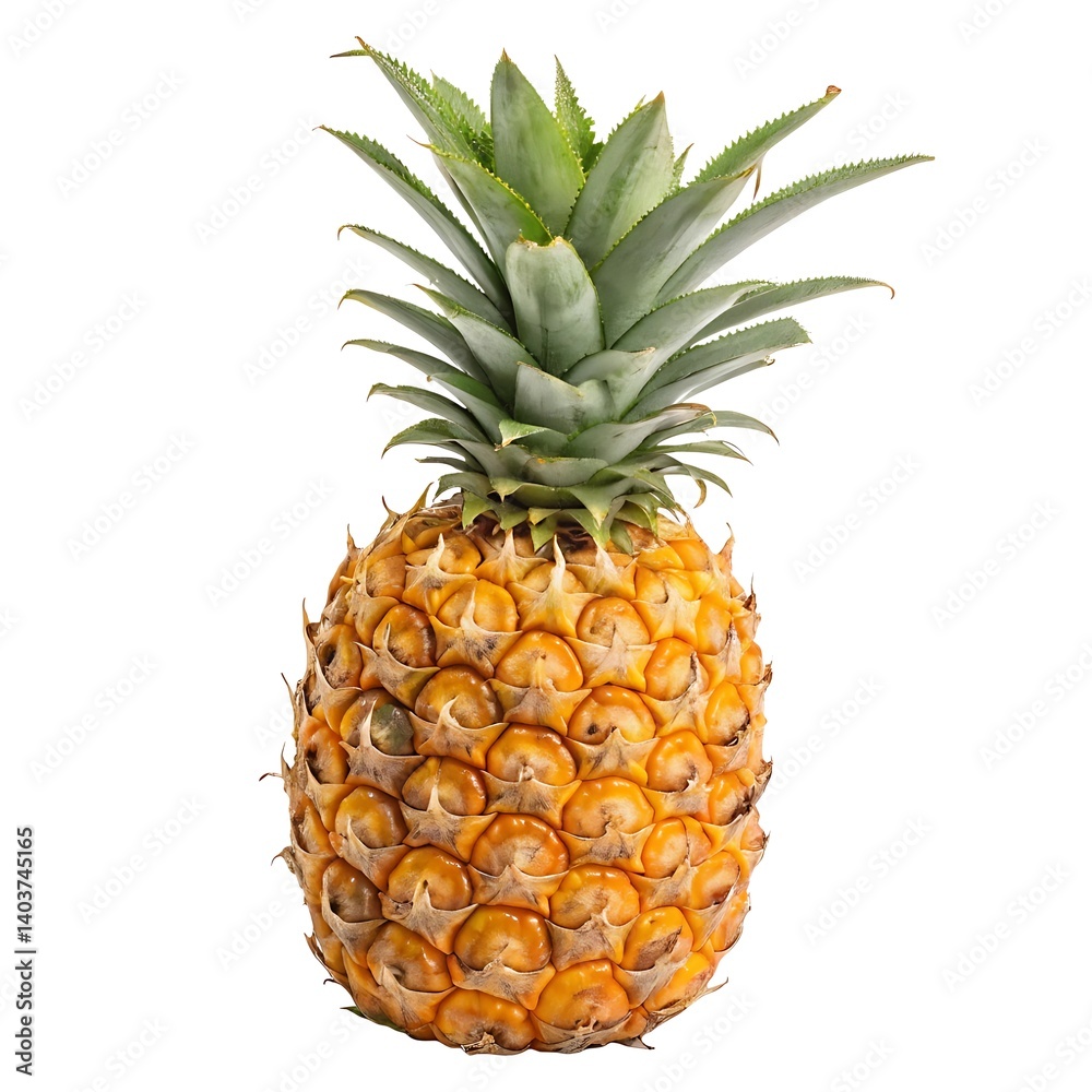 Fototapeta premium Ripe pineapple isolated on white background. 