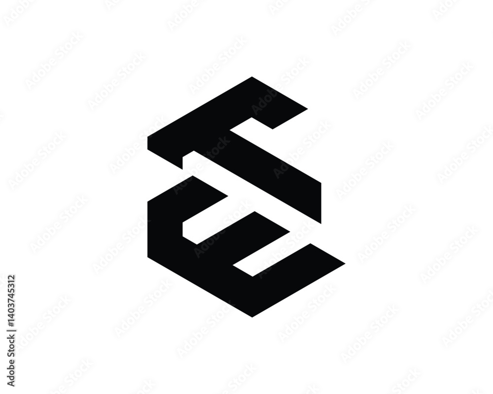 Initial ET Logo Polygon Shape Letter logo Design white background Initial ET Logo Polygon Shape Letter logo Design white background