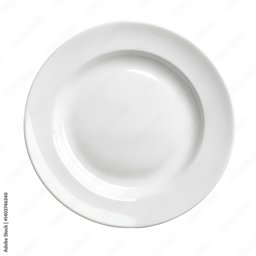 White ceramic plate on a clean Transparent background for table setting and culinary presentation, white ceramic plate isolated on PNG background White ceramic plate on a clean Transparent background for table setting and culinary presentation, white ceramic plate isolated on PNG background