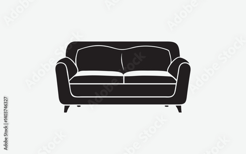 "Vector Sofa Silhouette – Classic Couch Illustration"

