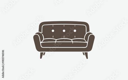 "Vector Sofa Silhouette – Classic Couch Illustration"

