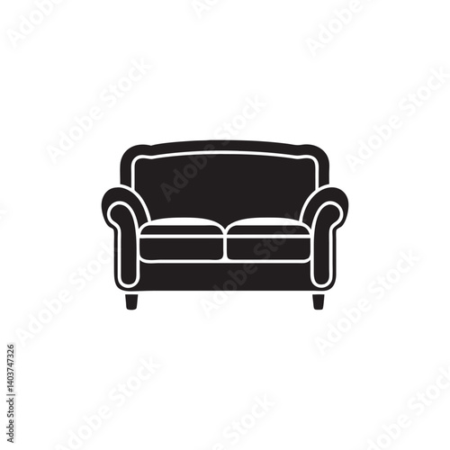 "Vector Sofa Silhouette – Classic Couch Illustration"

