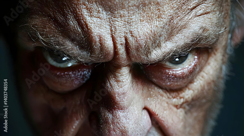 Closeup Portrait Of Angry Older Man