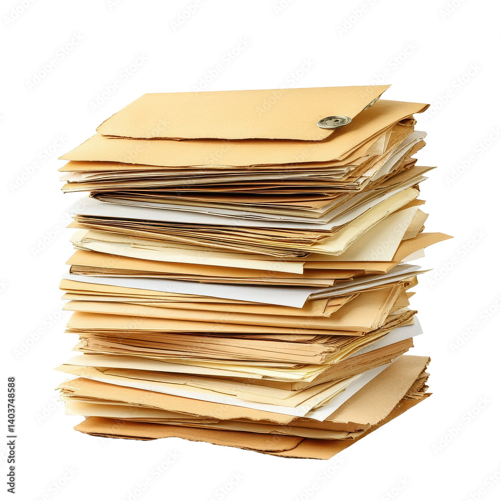Stack of envelopes and files on a plain Transparent background showcasing organized documents for office use, Stack Envelopes , Files , Documents, PNG background Stack of envelopes and files on a plain Transparent background showcasing organized documents for office use, Stack Envelopes , Files , Documents, PNG background