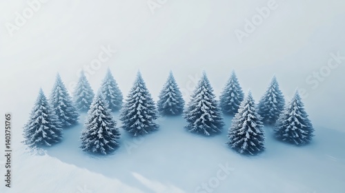 Snowy forest digital art, tranquil scene, 3D render,  background use photo
