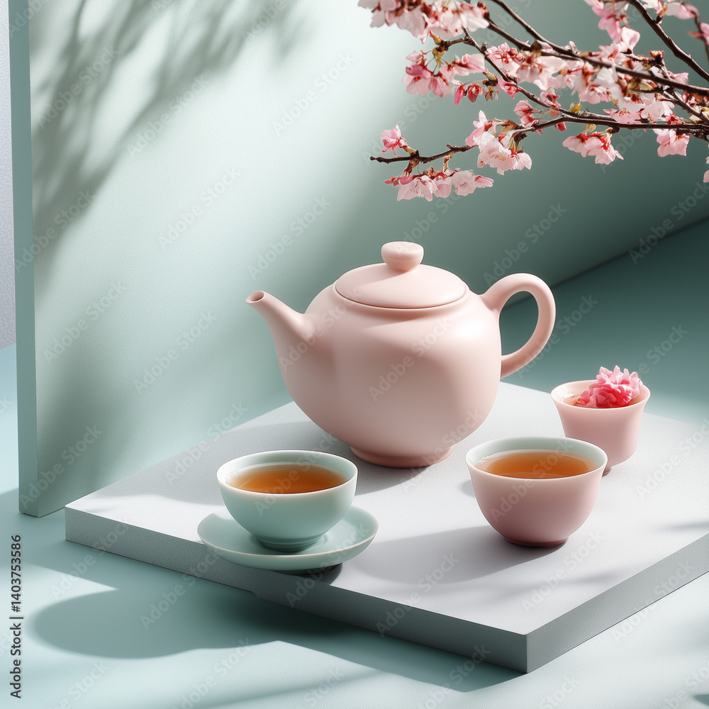 Traditional tea ceremony setting Traditional tea ceremony setting