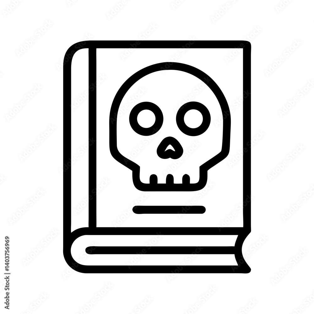 Book with Skull Icon Representing Literature or Intellectual Exploration Book with Skull Icon Representing Literature or Intellectual Exploration