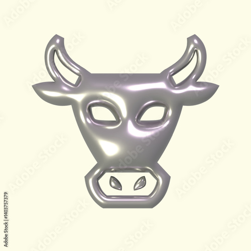 bull skull on white background