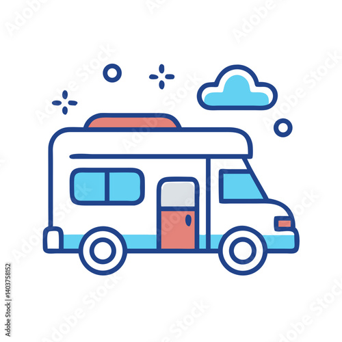 Wallpaper Mural Camper Van Icon Representing Road Trip or RV Travel Torontodigital.ca