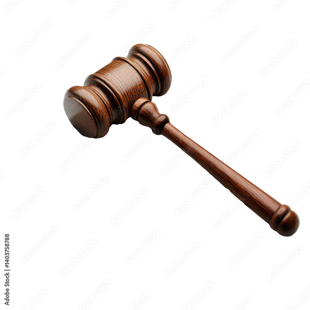 Wooden gavel resting on a stack of legal documents highlighting the importance of law and justice, wooden gavel sitting on top a newspaper, Transparent background Wooden gavel resting on a stack of legal documents highlighting the importance of law and justice, wooden gavel sitting on top a newspaper, Transparent background