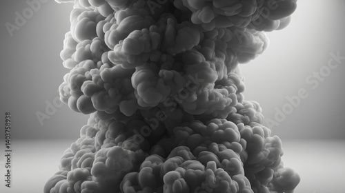 Abstract Smoke Plume: A dramatic grayscale image of a swirling, dense smoke plume, evoking a sense of mystery and power. The texture is rich and detailed.