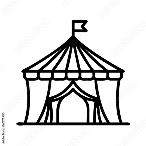Circus Tent Icon Representing Live Entertainment or Performance