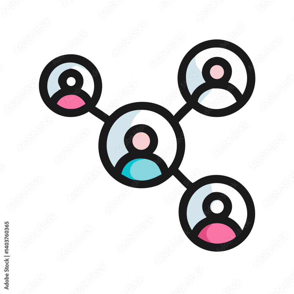 Connected Users Icon Representing Networking or Online Interaction Connected Users Icon Representing Networking or Online Interaction